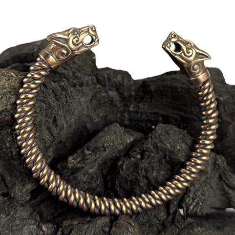 WOLF FENRIR, TWISTED BRACELET, BRONZE