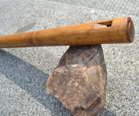 TRADITIONAL FOLK FLUTE, DECORATED WITH NATURAL MOTIFS