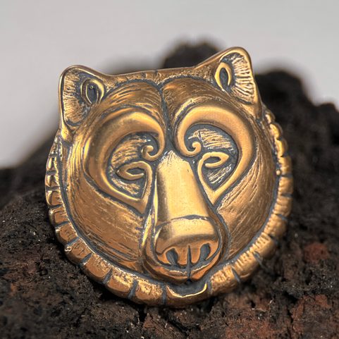 BÄR, KOPF, ANHÄNGER, BRONZE