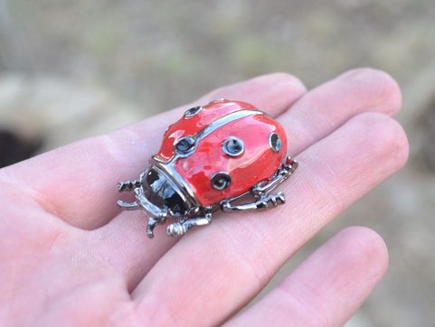 LADYBUG, BEETLE, COSTUME BROOCH