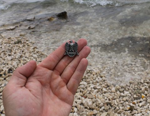 AQUILA, ROMAN EAGLE SPQR, ZINC PENDANT