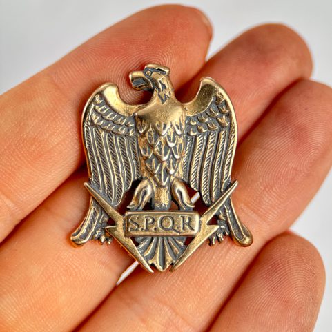 AQUILA, RÖMISCHER ADLER SPQR, BRONZE, GÜRTEL NIETE