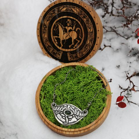 SPRING OF THE MOLDAU - MOLDAVITE, SILVER NECKLACE
