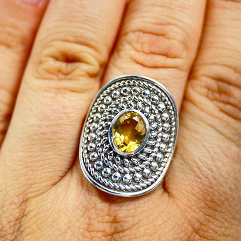 LEMONA, RING, CITRINE SILVER 925/1000