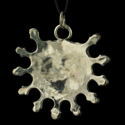 DEVANA, SLAVIC SOLAR PENDANT, SILVER - GARNET