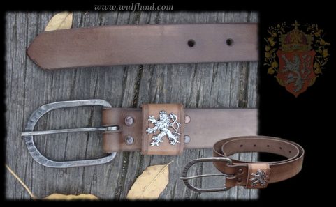 ROYAUME DE TCHEQUE, CEINTURE EN CUIR, MARRON, COLLECTION PATRIOT
