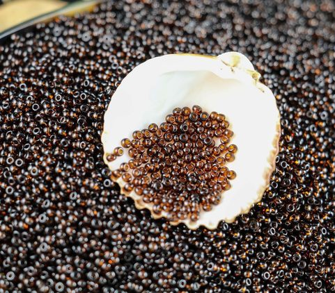 ROCAILLE TCHÈQUE PRECIOSA, TRANSPARENT BRUN 10/0