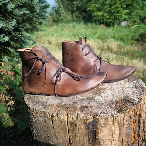 LEATHER MEDIEVAL TURNSHOES, MEDIEVAL, 13TH-14TH CENTURY