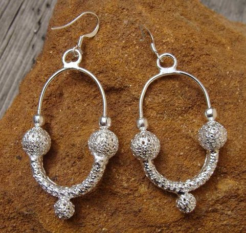 MORAVIA MAGNA, SILVER PLATED EARRINGS