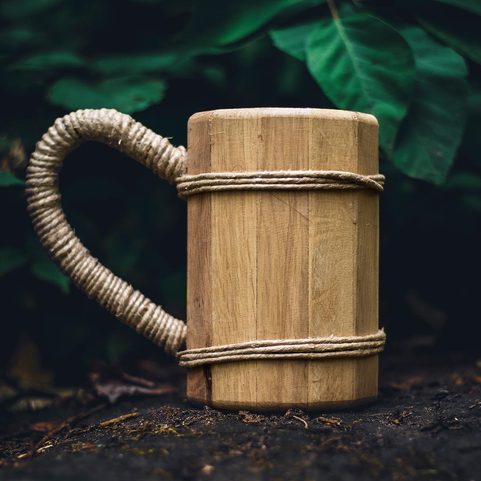 WOODEN TANKARD, OAK