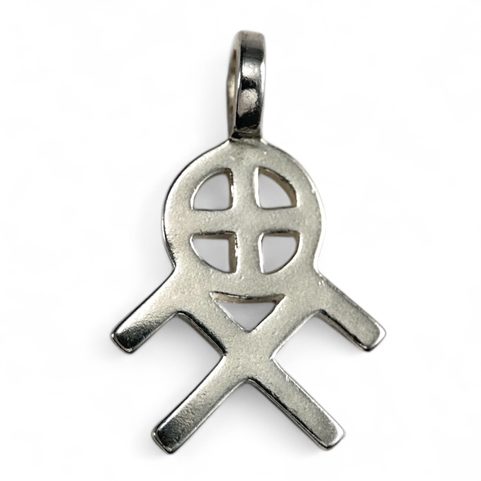 SUN AND HEAVENLY HORSES SYMBOL, SILVER PENDANT