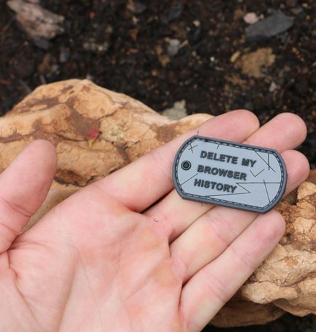 DELETE MY BROWSER HISTORY DOG TAG RUBBER PATCH