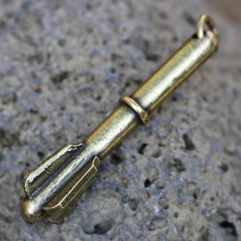 MEDIEVAL MACE, PENDANT, ZINC ANT.BRASS
