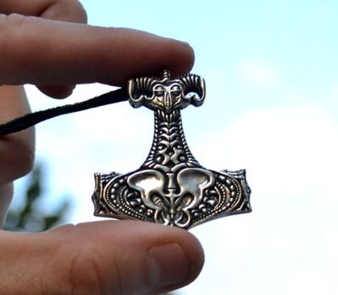 NECRO-ORGANIC THOR'S HAMMER BY WULFLUND, SILVER 925, 14 G