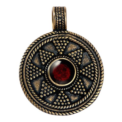 LADOGA, VIKING JEWEL, PENDANT, BRONZE, ENAMEL