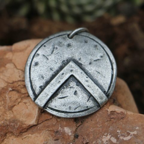 SPARTAN SHIELD, PENDANT, ZINC