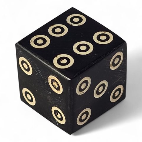 DICE, BLACK - HORN 1 PIECE