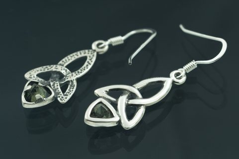 KIRA, OHRRINGE, MOLDAVIT UND SILBER 925
