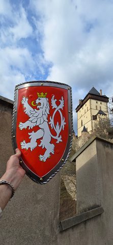 MEDIEVAL SHIELD - BOHEMIAN LION, METAL, HANDMADE