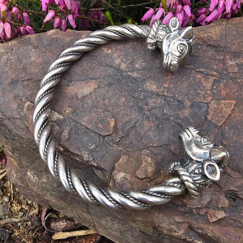 KELTISCHES STIERARMBAND, TRICHTINGEN, MASSIV SILBER 925
