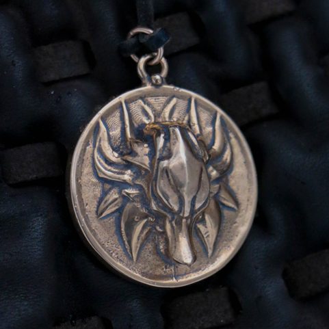 SLAVIC WOLF PENDANT, BRONZE