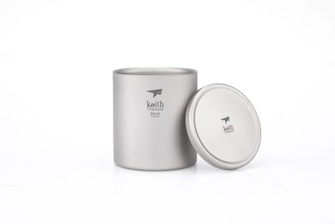 TI3302 DOUBLE-WALL TITANIUM MUG WITH LID KEITH