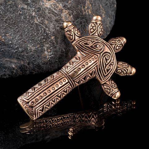 BRONZE GERMANIC FIBULA, 6TH CENTURY