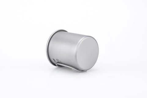 TI3201 SINGLE-WALL TITANIUM MUG WITH FOLDING HANDLE AND LID