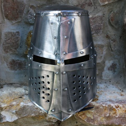 TEMPLAR KNIGHT GREAT HELMET DURALUMIN - COSTUME RENTAL
