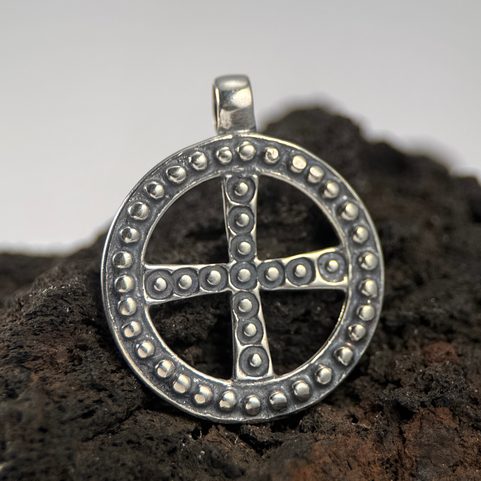 CROIX SOLAIRE SLAVE, GRANDE MORAVIE, PENDENTIF EN ARGENT, AG 925