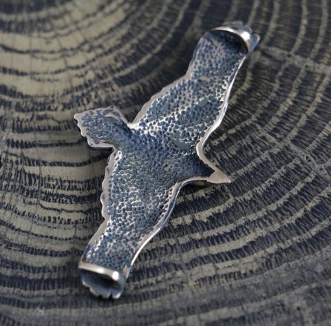 FLYING CROW - RAVEN PENDANT, BRONZE