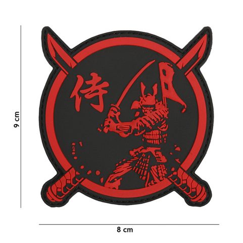 SAMURAI WARRIOR PATCH, RED PATCH 3D PVC