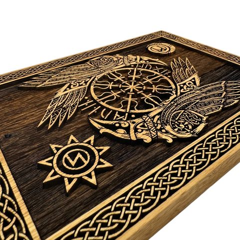 HUGINN AND MUNINN II - WOODEN WALL PICTURE 21X30CM