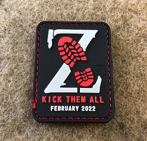 KICK THEM ALL, STATEMENT PATCH, UKRAINE, JTG 3D RUBBER PATCH