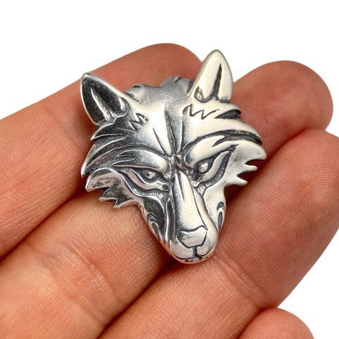 VUK, WOLF PENDANT, STERLING SILVER