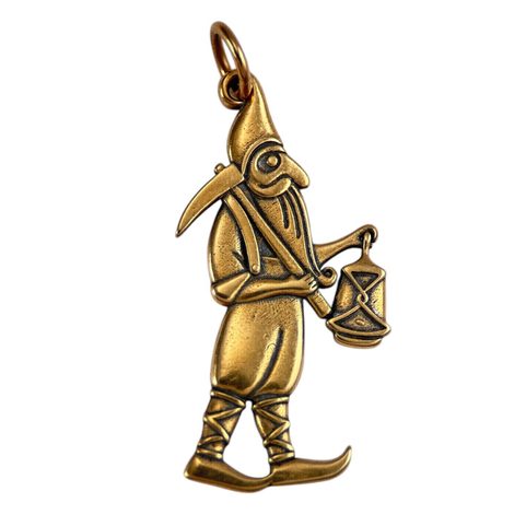 MEDIEVAL MINER - MINING DWARF, PENDANT, BRONZE
