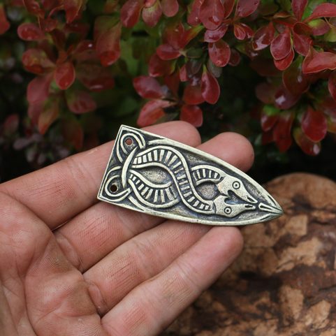 SLEIPNIR, BELT LOOP - VIKING, OLD BRASS