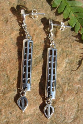 ART NOUVEAU LEAFY EARRINGS, AG 925