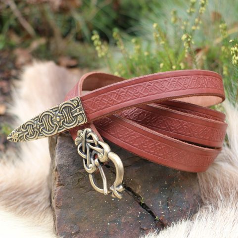 BORRE VIKING BELT EMBOSSED BROWN