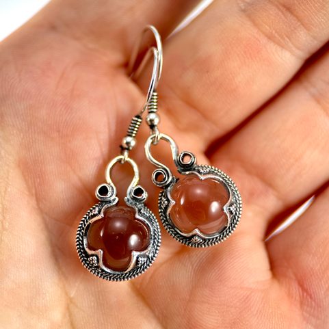 GOTLAND CRYSTAL BALL EARRINGS, AG 925