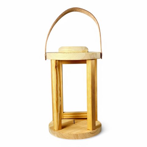 MEDIEVAL LANTERN, WOODEN BASE