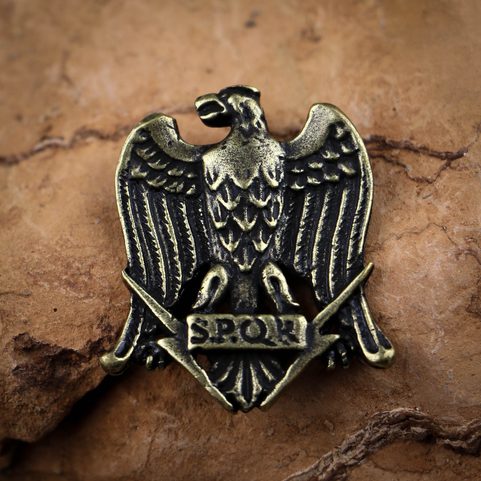 AQUILA, ROMAN EAGLE SPQR, PENDANT ANT. BRASS  ZINC