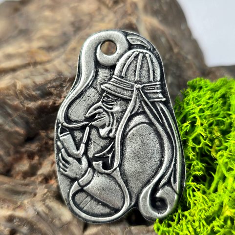 VODNIK, SLAVIC WATER SPRITE, PENDANT, ZINC