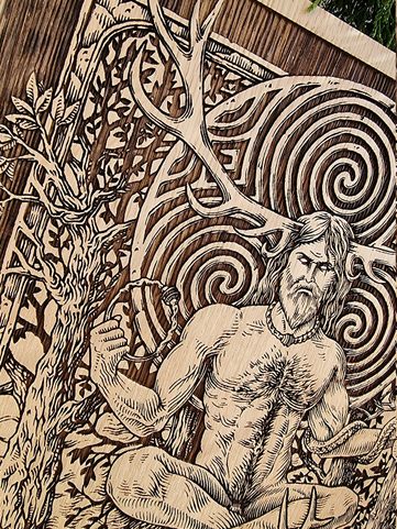 CERNUNNOS DÉCORATION MURALE, BOIS 30X40CM
