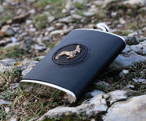 TASCHENFLASCHE, KELTISCHE HIRSCHE