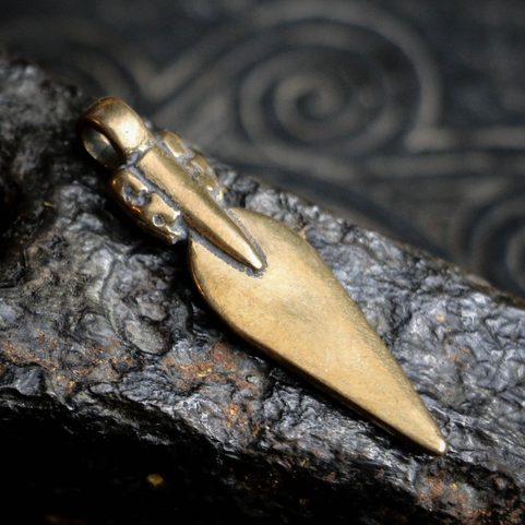 VENDEL SPEAR WITH A BEAR, BRONZE PENDANT