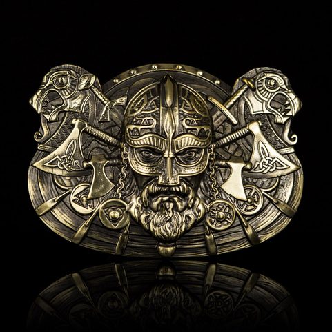 VIKING, BELT BUCKLE, BRASS
