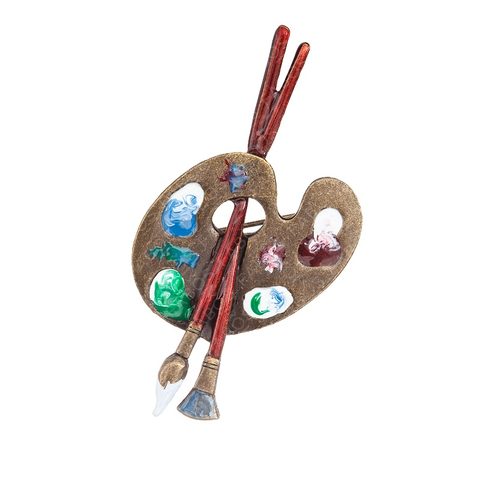 PAINTING COLOR PALLETE, COSTUME BROOCH