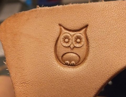 OWL, LEATHER STAMP