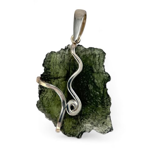 NOMERIS, SILVER PENDANT, MOLDAVITE  AG 925